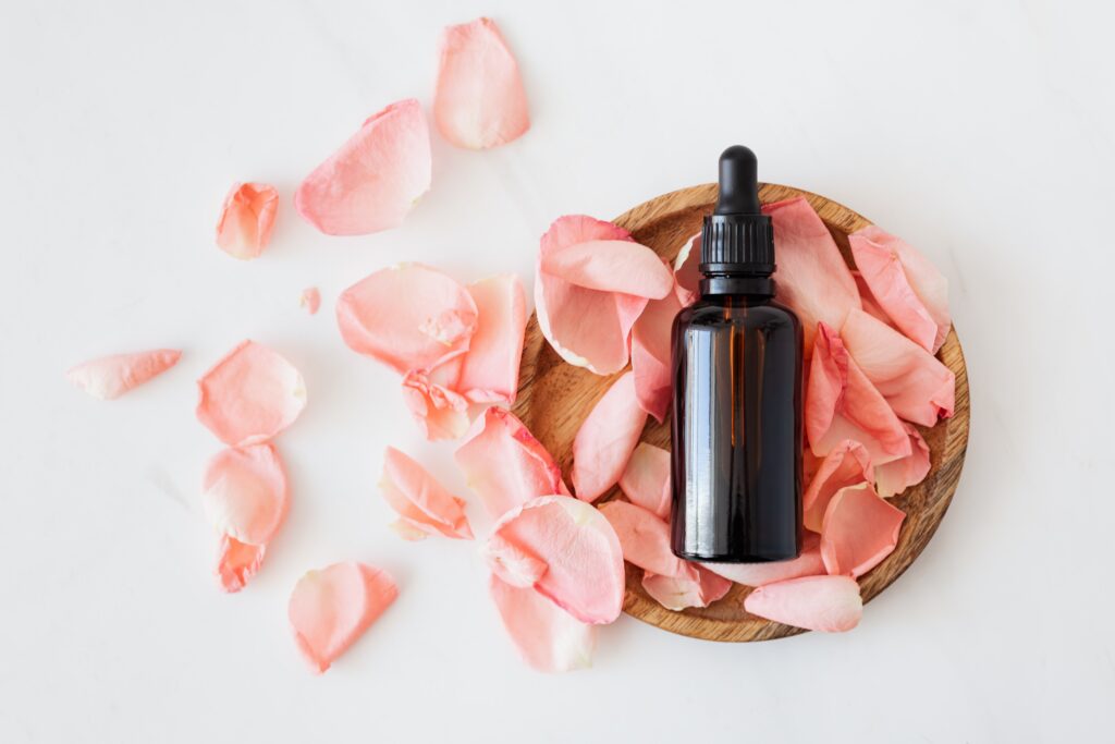 Product with rose petals